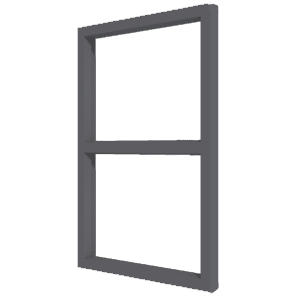 Vast raam | 2 vakken verticaal | aluminium