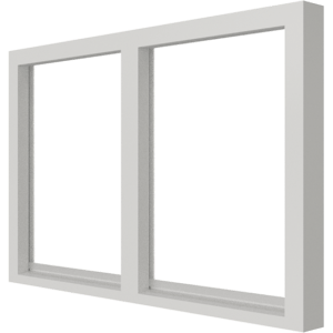 Vast raam | 2 vakken horizontaal | pvc