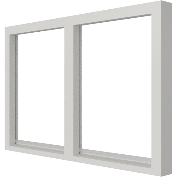 Vast raam | 2 vakken horizontaal | hout