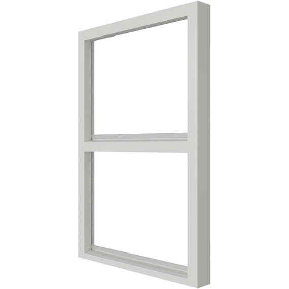 Vast raam | 2 vakken verticaal | hout