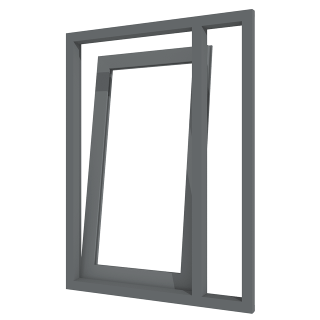 Draaikiepdeur met zijlicht rechts - binnendraaiend | aluminium