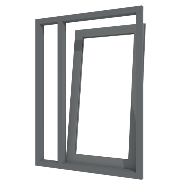 Draaikiepdeur met zijlicht links - binnendraaiend | aluminium
