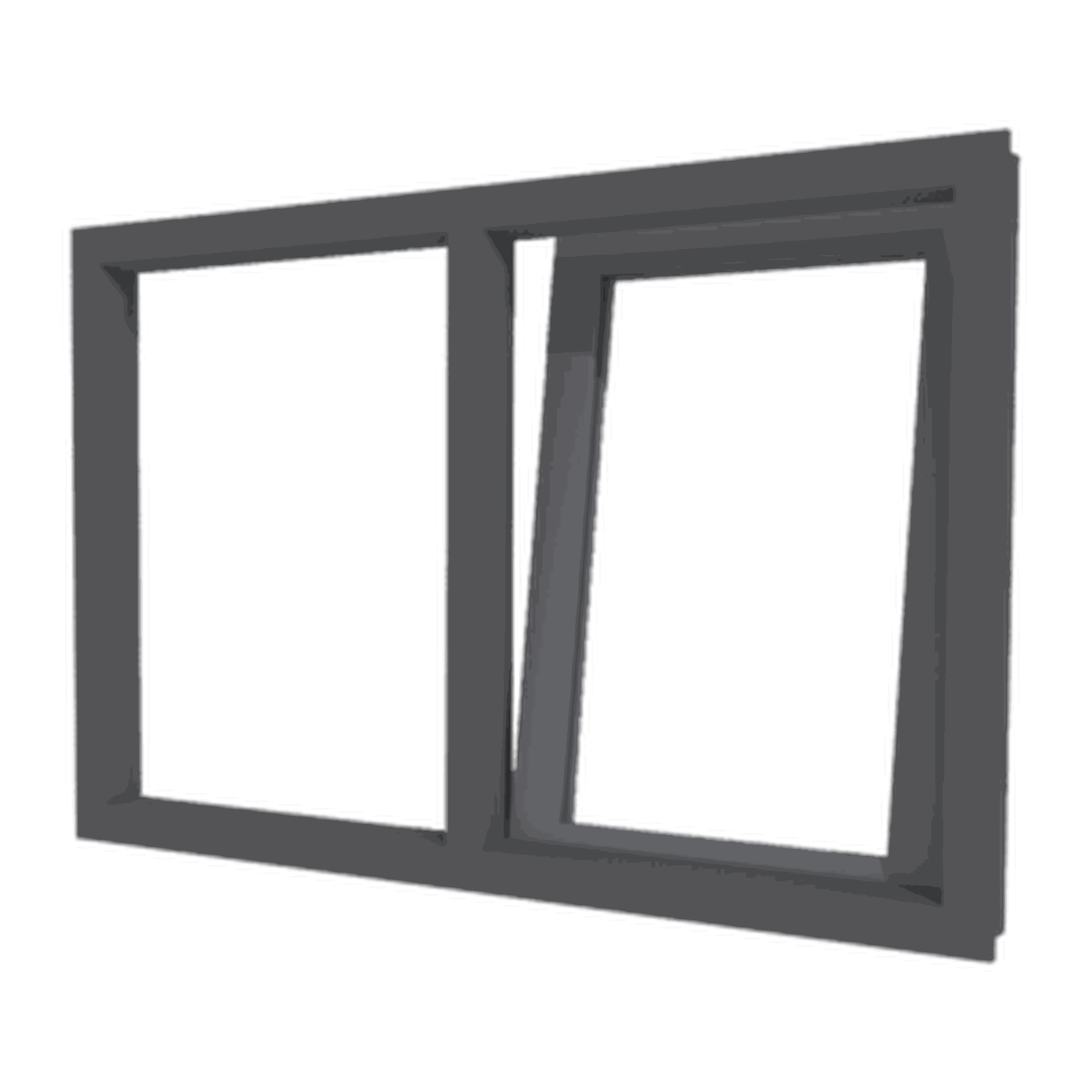 aluminium draaikiepraam rechts en vast glas